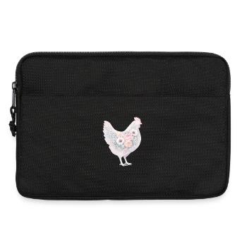 Peinture aquarelle de poule poule - Sacoche pour ordinateur portable 13 pouces - noir - Devant