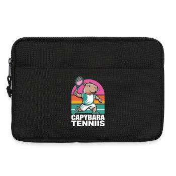  Capybara Tenniis Lustiges Capybara Tennis Retro - Laptoptasche 13" - Schwarz - Vorne