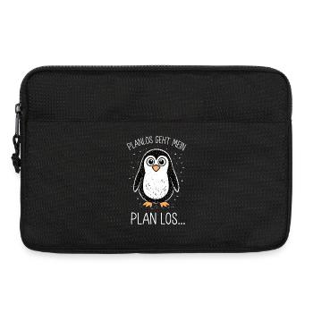 Planlos geht mein Plan los – Lustiger Pinguin - Laptoptasche 13" - Schwarz - Vorne