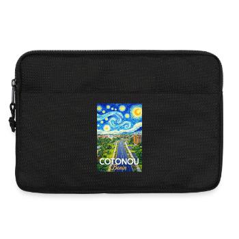 Cotonou Straße Sternenhimmel - Laptoptasche 13" - Schwarz - Vorne