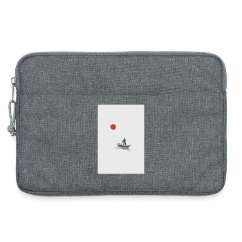 Eaux calmes – Scène de bateaux minimalistes - Sacoche pour ordinateur portable 13 pouces - gris chiné - Devant