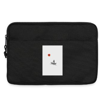 Red Sun Serenity – Japanese Minimal Art - Laptoptasche 13" - Schwarz - Vorne