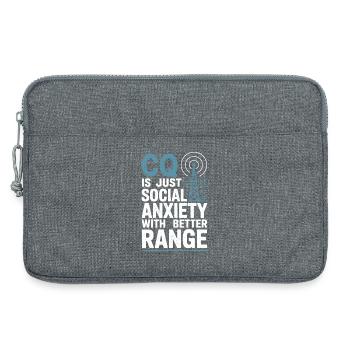 CQ mit mehr Reichweite | Amateurfunk Humor - Laptoptasche 13" - Grau meliert - Vorne