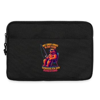 Angler Ruhestand: Cooler Bär mit Sonnenbrille - Laptoptasche 13" - Schwarz - Vorne
