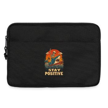Stay Positive Surf Skeleton Shark - Laptop bag 13" - black - Front