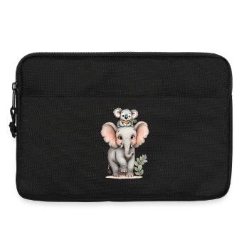 Wilde Freundschaft: Elefant und Koala 🐘 🐨 - Laptoptasche 13" - Schwarz - Vorne
