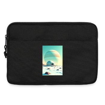 Paysages spatiaux rétro futuristes Esthétique des années 1960 - Sacoche pour ordinateur portable 13 pouces - noir - Devant