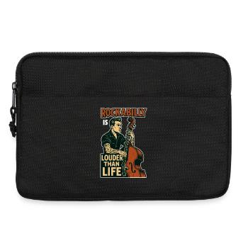 Rockabilly Kontrabass: 50s Musiker & Tattoo Art - Laptoptasche 13" - Schwarz - Vorne