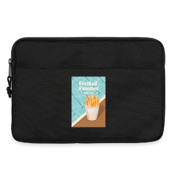 Freibad Pommes beste Zeit Retro Sommer - Laptoptasche 13" - Schwarz - Vorne