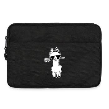 Cooles Lama Alpaka Sonnenbrille Dartpfeil Maul Süß - Laptoptasche 13" - Schwarz - Vorne