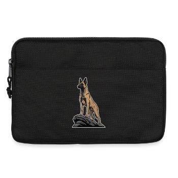 Belgian Shepherd Malinois Dog on Rock Portrait - Laptop bag 13" - black - Front