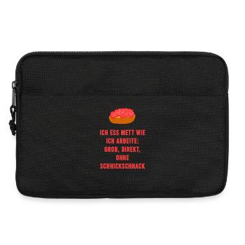 Mett Ohne Schnickschnack Handwerker Spruch - Laptoptasche 13" - Schwarz - Vorne