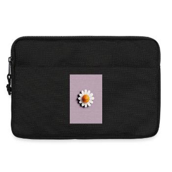 Cheerful Daisy Sun on Lilac Background - Laptop bag 13" - black - Front