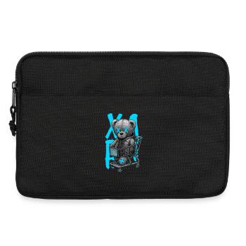 Teddybär in Neon-Trolley X - Laptoptasche 13" - Schwarz - Vorne