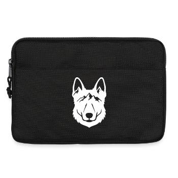 Mountain Wolf Line Art - Laptop bag 13" - black - Front