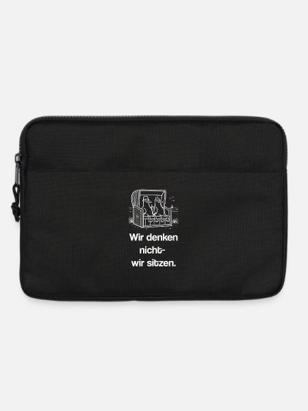 Strandkorb Seele baumeln lassen Sitzen Sehen Meer - Laptoptasche 13" - Schwarz