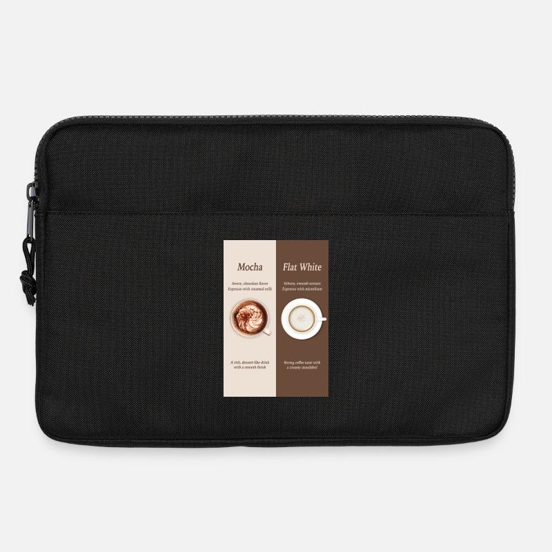 Mocha vs Flat White Coffee Poster - Laptoptasche 13" - Schwarz