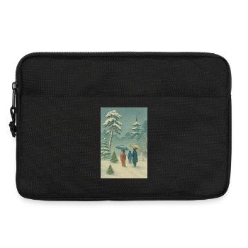 Japanische Weihnacht im Ukiyo-e Winterstil - Laptoptasche 13" - Schwarz - Vorne