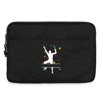 Climbing Wall Man White – Custom Climber - Laptop bag 13" - black - Front