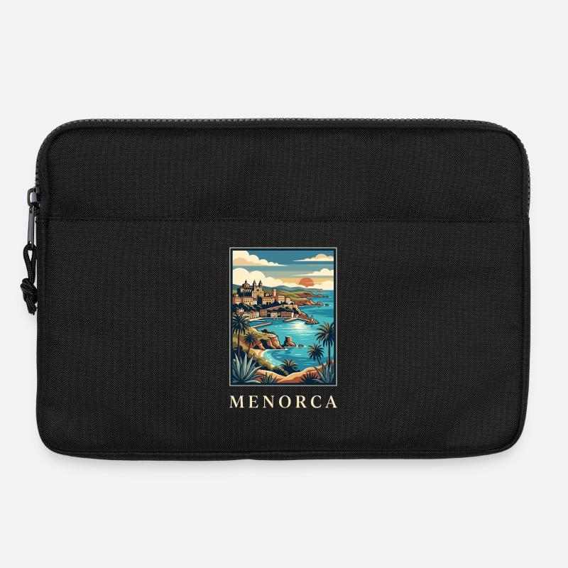 Menorca Cliffside Coast Poster Spanien Reiseposter - Laptoptasche 13" - Schwarz