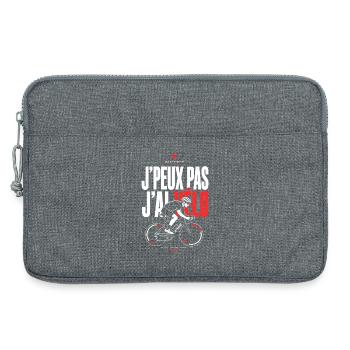 J’Peux Pas J’Ai Vélo Racing Style - Sacoche pour ordinateur portable 13 pouces - gris chiné - Devant