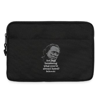Bukowski Quote Typography on Dark Portrait - Laptop bag 13" - black - Front