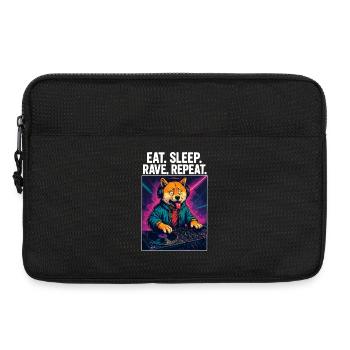 Shiba Inu DJ : Eat Sleep Rave rediffuse les streetwear - Sacoche pour ordinateur portable 13 pouces - noir - Devant