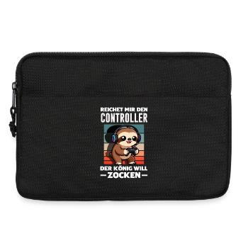 Controller König Will Zocken Lustiges Faultier - Laptoptasche 13" - Schwarz - Vorne