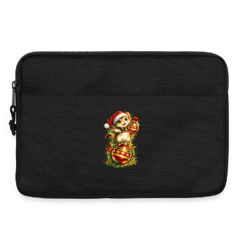 Souris sur la balle de Noël. IA générée - Sacoche pour ordinateur portable 13 pouces - noir - Devant