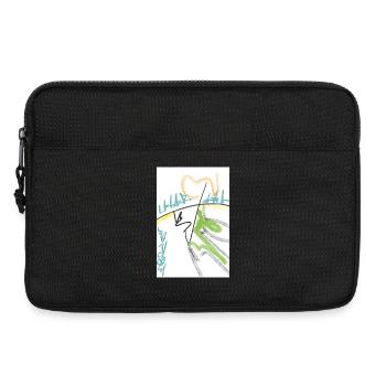 Herzlinie Graffiti Abstrakt - Laptoptasche 13" - Schwarz - Vorne