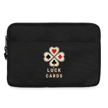 Happiness Lies in the Cards Poker Shamrock Motif - Laptop bag 13" - black - Front