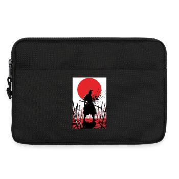 Red Sun Samurai – Japanischer Krieger-Silhouet - Laptoptasche 13" - Schwarz - Vorne