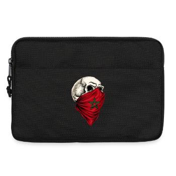 Crâne du drapeau marocain du Maroc - Sacoche pour ordinateur portable 13 pouces - noir - Devant