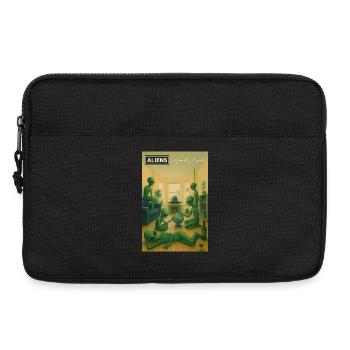 Grüne Aliens zu Hause bei Globe - Laptoptasche 13" - Schwarz - Vorne