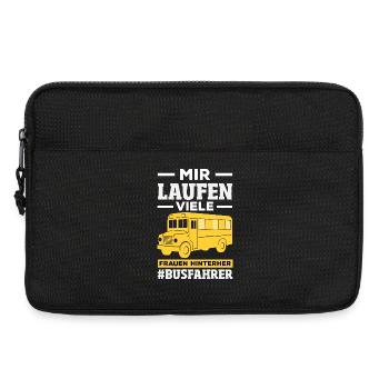Busfahrer Frauen Hinterher Spruch - Laptoptasche 13" - Schwarz - Vorne