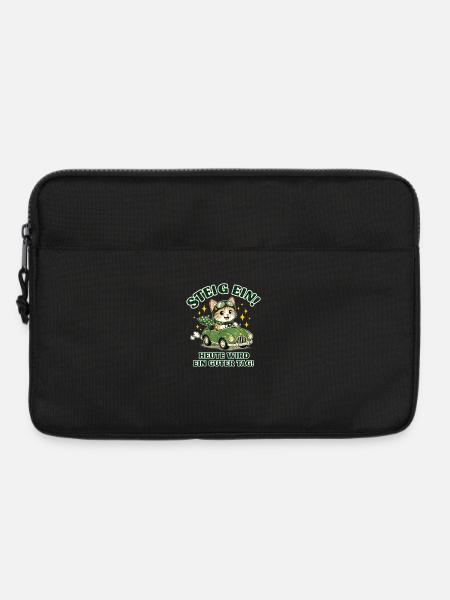 Katzenabenteuer im grünen Cabrio - Laptoptasche 13" - Schwarz