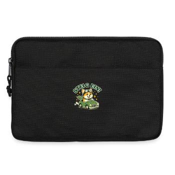 Steig ein! Corgi im Auto - Laptoptasche 13" - Schwarz - Vorne