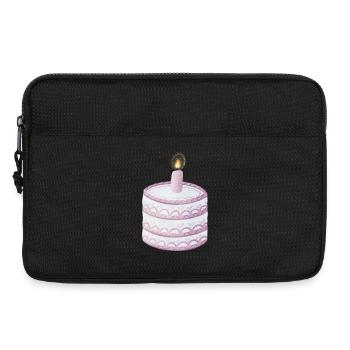Gâteau d’anniversaire pastel avec bougie - Sacoche pour ordinateur portable 13 pouces - noir - Devant