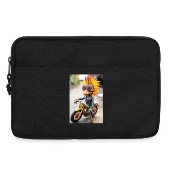 Mascotte moto folle - Sacoche pour ordinateur portable 13 pouces - noir - Devant