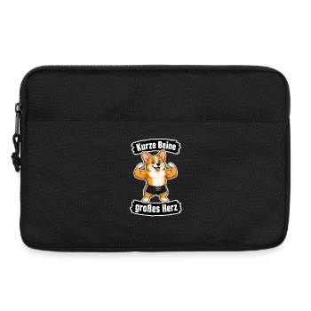 Kurze Beine, großes Herz – Corgi - Laptoptasche 13" - Schwarz - Vorne