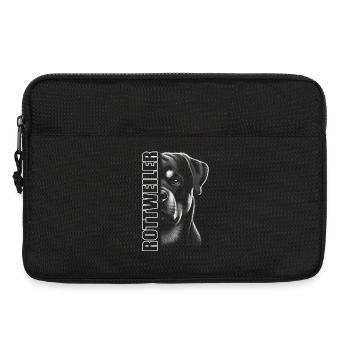 Portrait de rottweiler avec lettrage - Sacoche pour ordinateur portable 13 pouces - noir - Devant