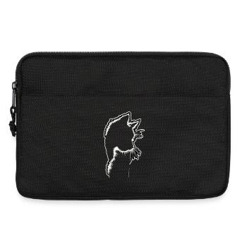 Katzensilhouette | Minimalistisches Design - Laptoptasche 13" - Schwarz - Vorne
