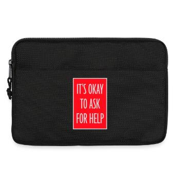 Il est normal de demander de l’aide, d’aide, de questions en disant le logo - Sacoche pour ordinateur portable 13 pouces - noir - Devant