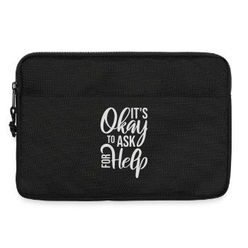 Il est normal de demander de l’aide, d’aide, de questions en disant le logo - Sacoche pour ordinateur portable 13 pouces - noir - Devant