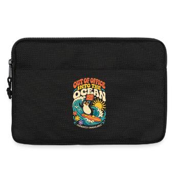 Pinguin im Urlaub – Out of Office - Laptoptasche 13" - Schwarz - Vorne
