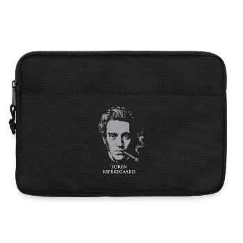Soren Kierkegaard Portrait with Cigar - Laptop bag 13" - black - Front