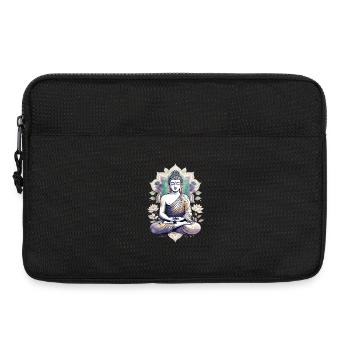 Meditierender Buddha Lotus Mandala - Laptoptasche 13" - Schwarz - Vorne