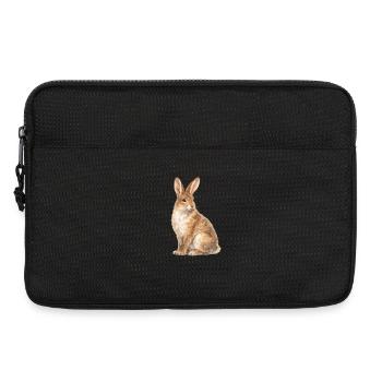Motif du lapin aquarelle - Sacoche pour ordinateur portable 13 pouces - noir - Devant