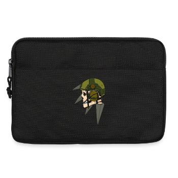 Skull Soldier Helmet Design with Headset - Laptop bag 13" - black - Front