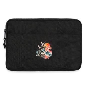 Japan Kraniche Berg Aquarell - Laptoptasche 13" - Schwarz - Vorne